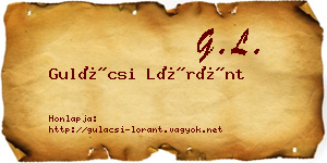 Gulácsi Lóránt névjegykártya